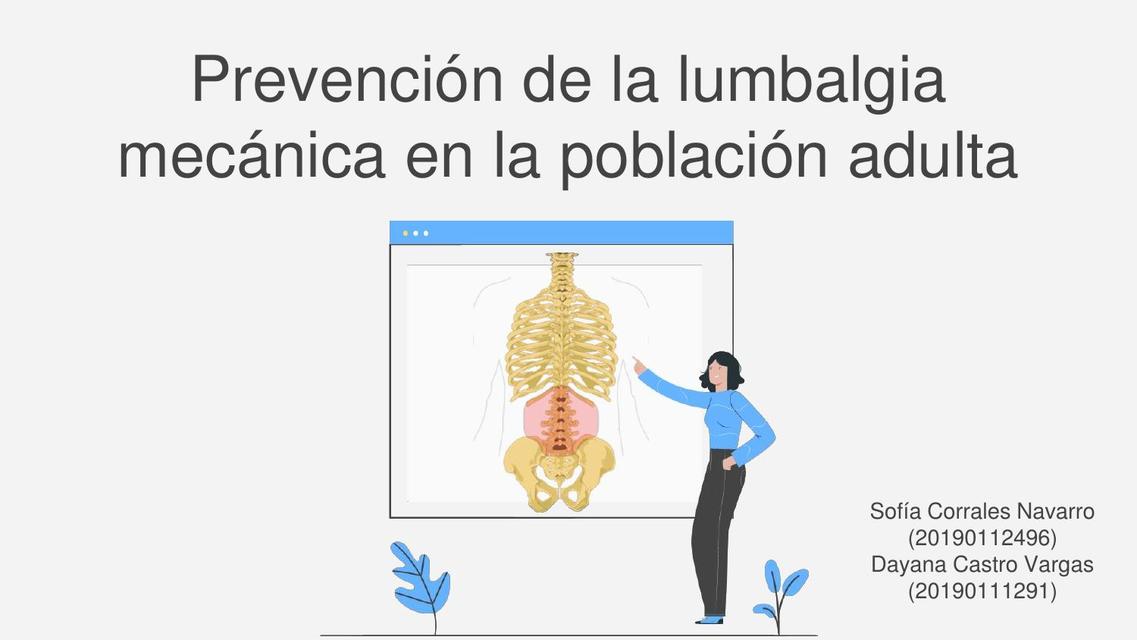 Prevención de la lumbalgia mecánica en la población adulta