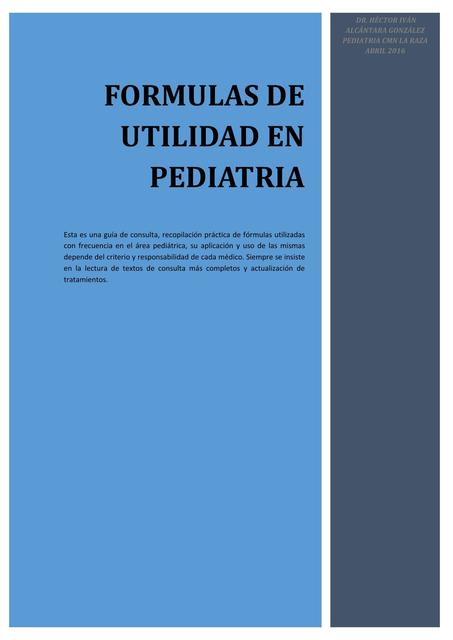 Fórmulas Útiles pediatría