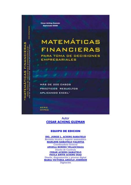 Matemáticas Financieras Para Toma De Decisiones Empresariales