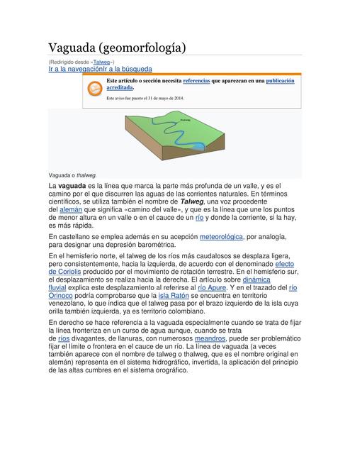 Vaguada (geomorfología) 