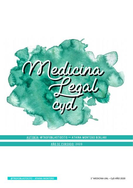 Medicina legal CyD (Apunte completo)