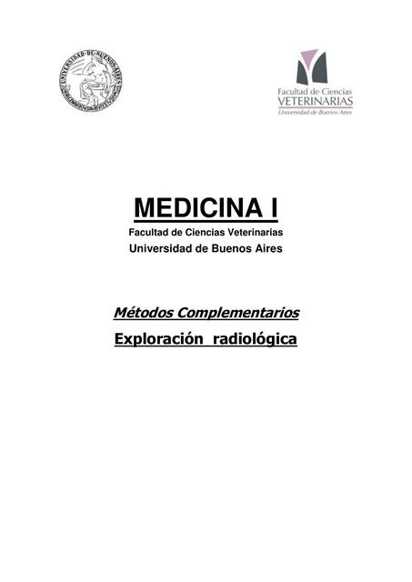 Métodos Complementarios Exploración radiológica veterinaria