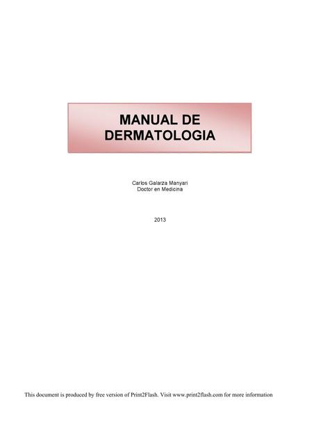 Manual De Dermatología