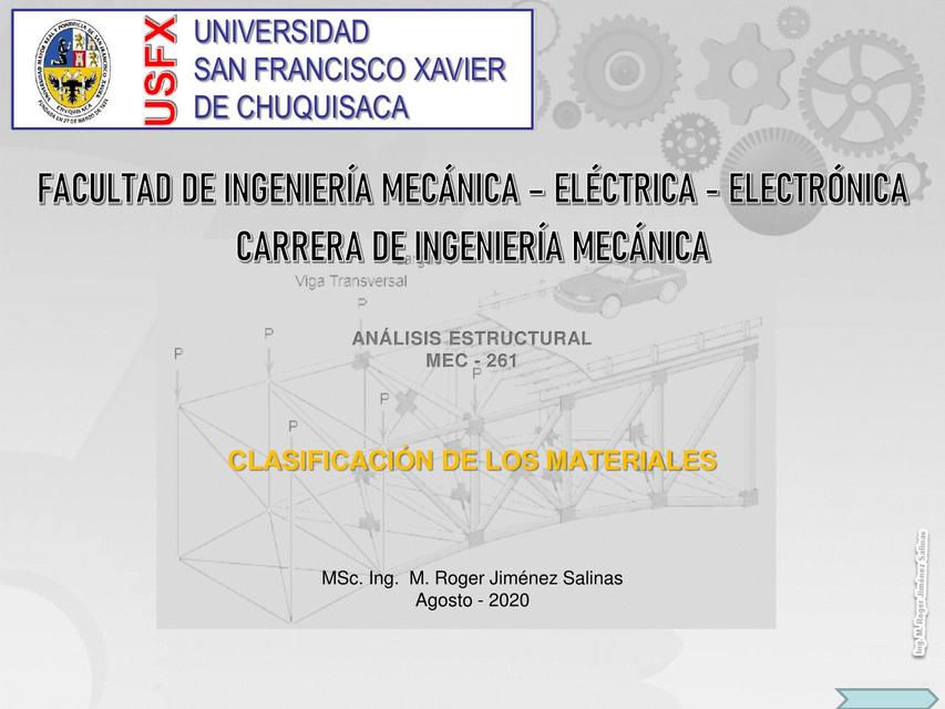 Clasificación de los materiales