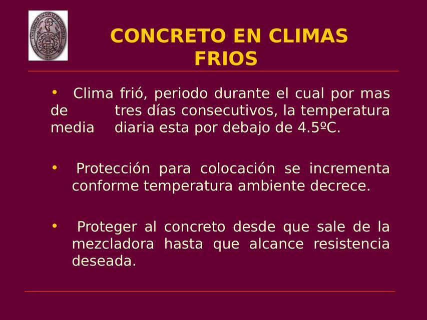 Concreto En Climas Frios