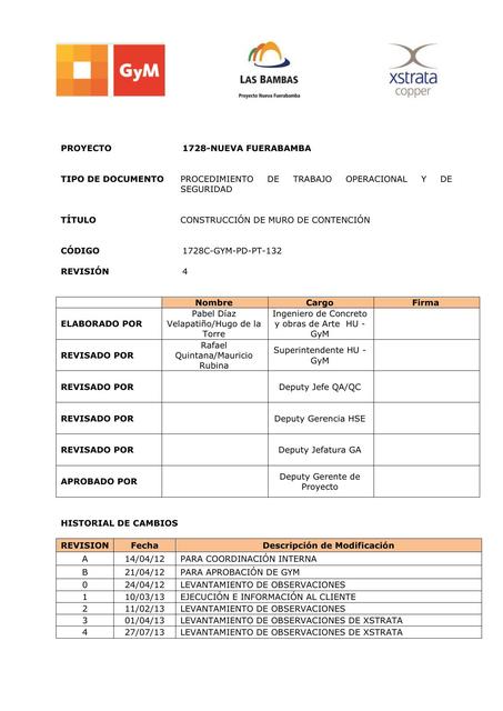 Procedimiento de trabajo operacional y de seguridad