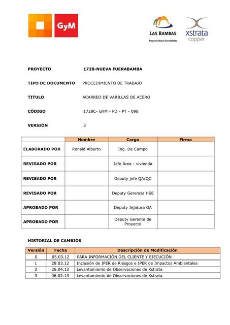 Procedimiento de Trabajo