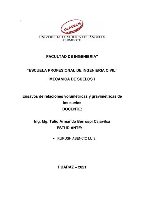 Ensayos de relaciones volumétricas y gravimétricas de los suelos 