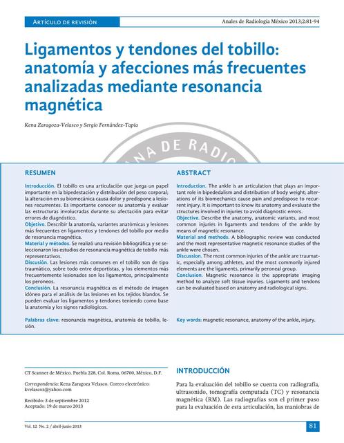 Ligamentos y tendones del tobillo