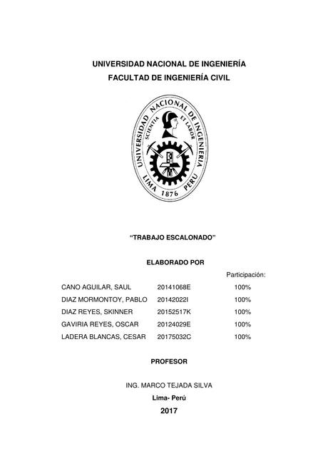 Escalonado - Tecnología del Concreto