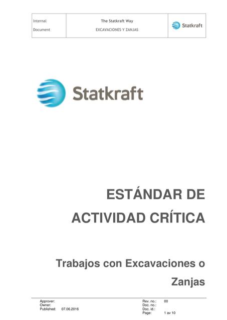 Estandares de Actividades Criticas