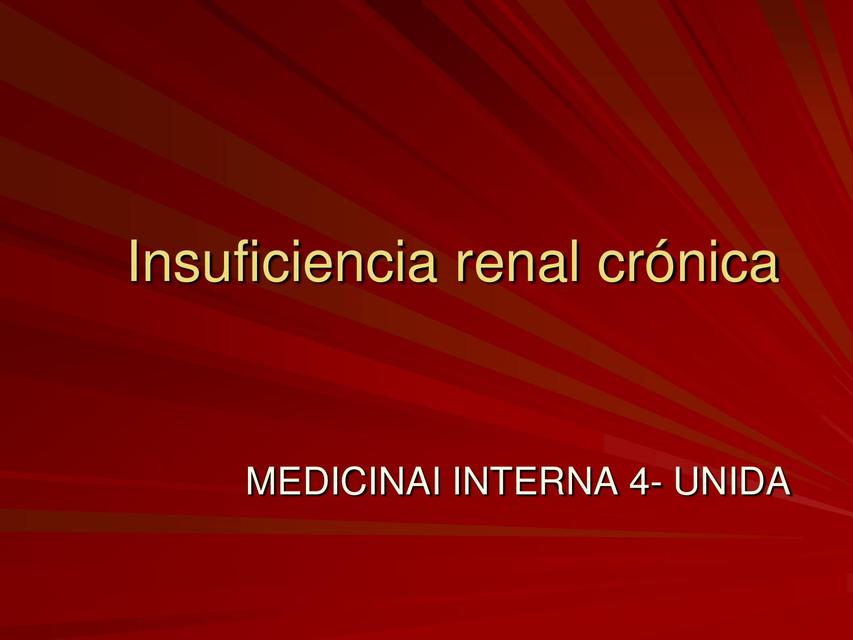 Insuficiencia renal crónica