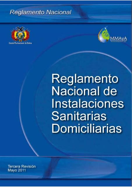 Bolivia Reglamento Nacional De Instalaciones Sanitarias Domiciliarias