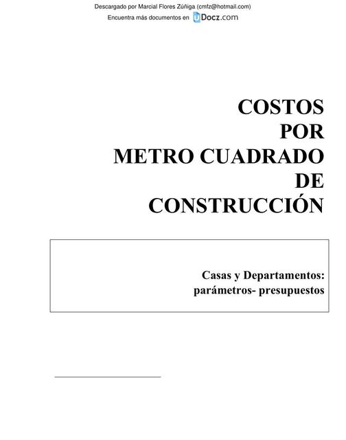 Costos por metro cuadrado de construcción 