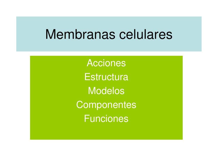 Membranas Celulares