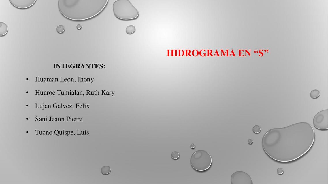 Exposicion de hidrograma en s