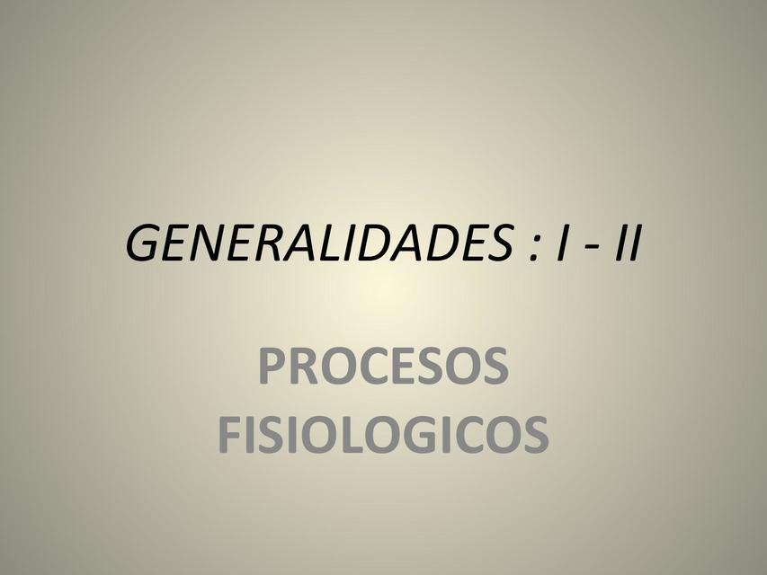 Procesos Fisiológicos 