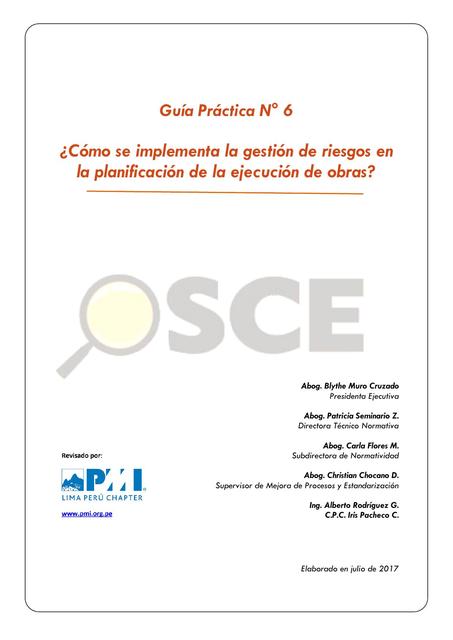 ¿Cómo se implementa la gestión de riesgos en la planificación de la ejecución de obras?