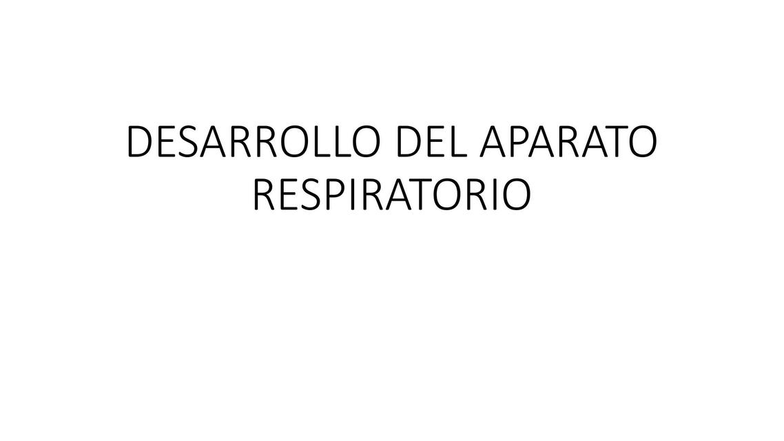 Desarrollo del Aparato Respiratorio 