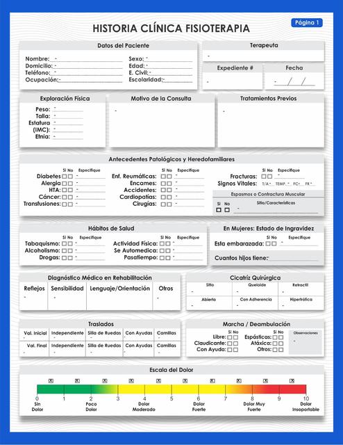 Historia Clínica Fisioterapia