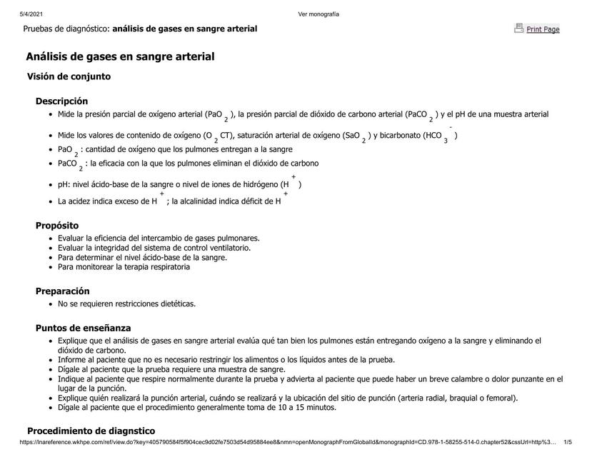 Gasometría Arterial