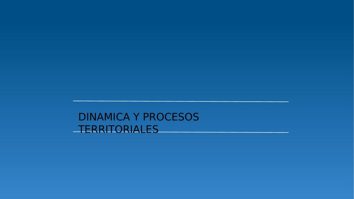 Dinamica Y Procesos Territoriales