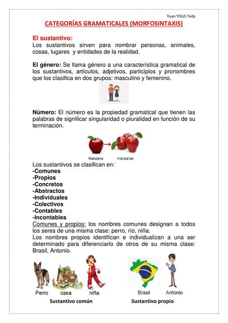 Categorías Gramaticales