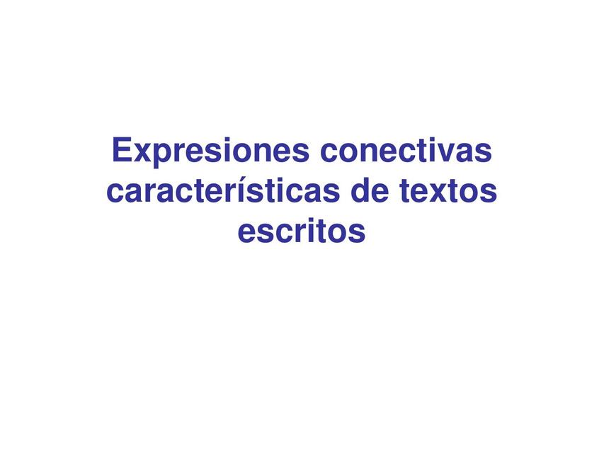 Expresiones conectivas de textos