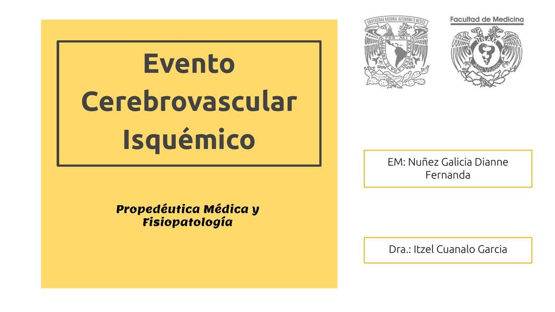 Evento Cerebrovascular Isquémico 