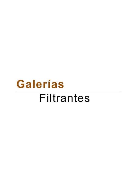 Galerías Filtrantes