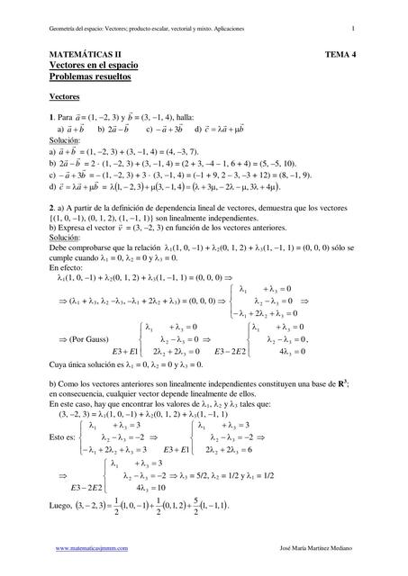 Vectores matemáticos 