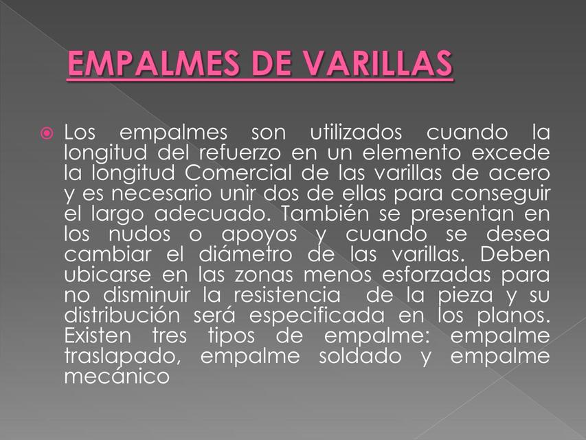 Empalmes de Varillas