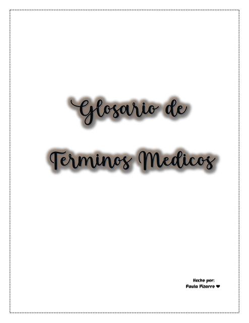 Glosario de Términos Médicos