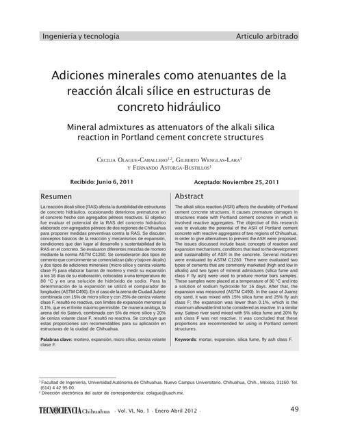 Adiciones Minerales Como Atenuantes De La Reaccion Alcali Silice En Estructuras De Concreto Hidraulico 1 