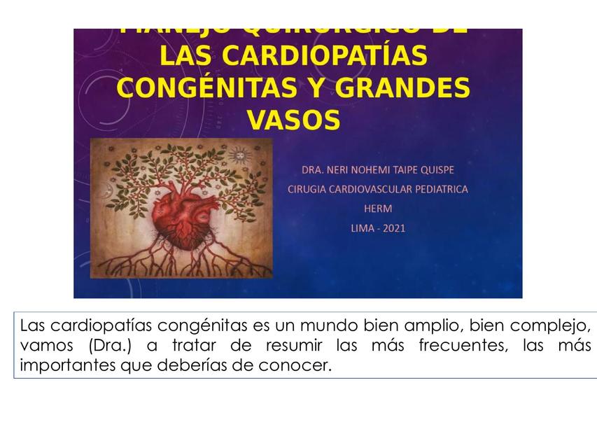 Cardiopatías congénitas y de grandes vasos degraba