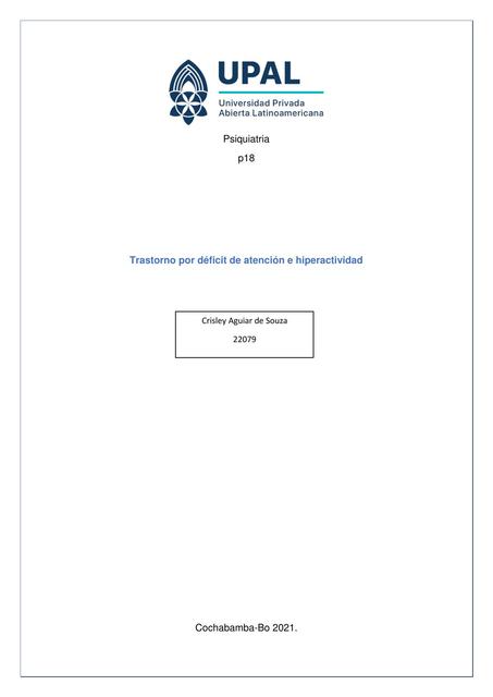 Trastorno por déficit de atención e hiperactividad