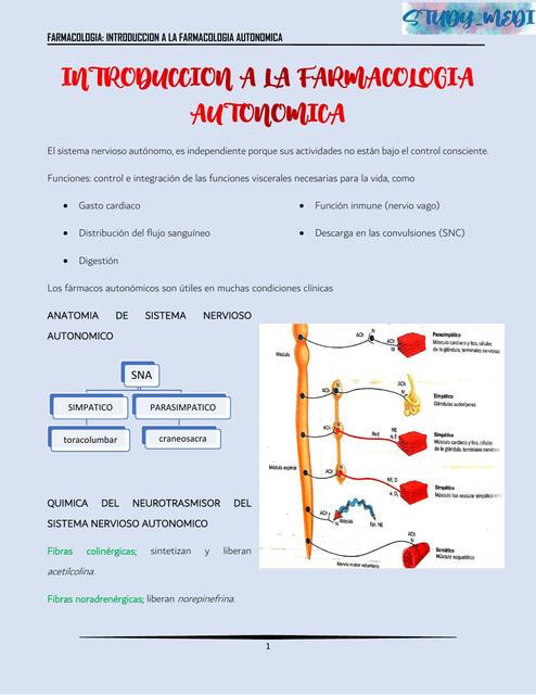 Introducción a la Farmacología Autonómica 