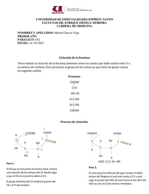 Ciclación de la Fructuosa 