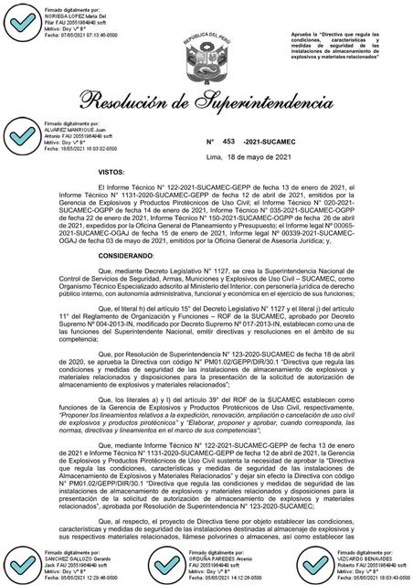 Directiva de Almacenamiento de Explosivos