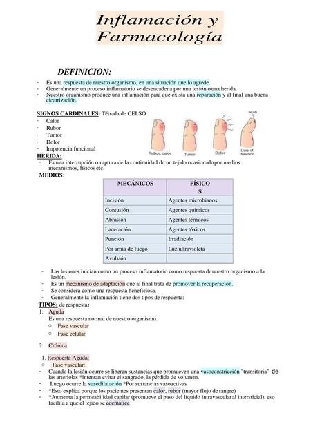 Inflamación y Farmacología