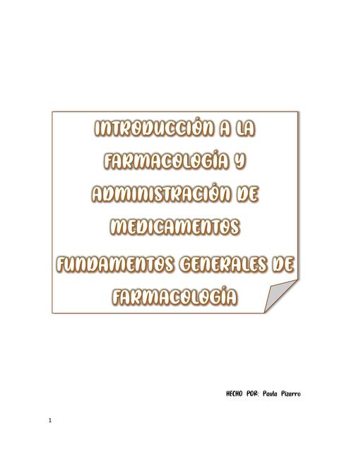 Fundamentos Generales de Farmacologíaa