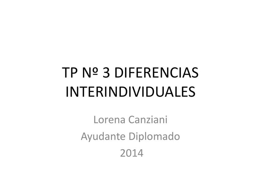 Diferencias Interindividuales 