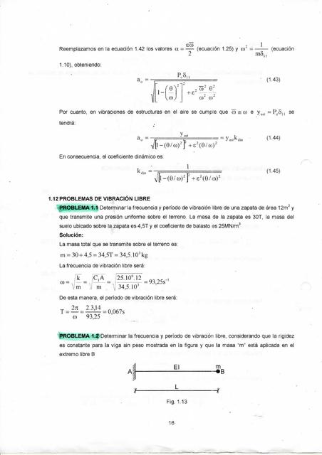 Problemas de Vibración Simple