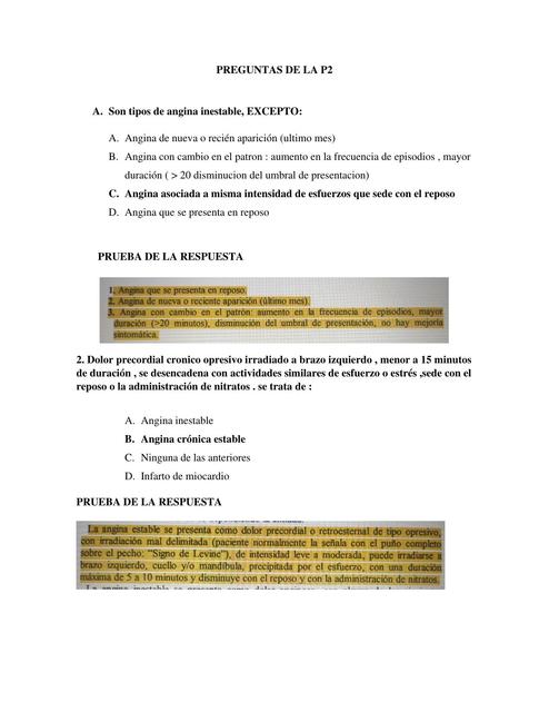 Cuestionario de cardiología 2