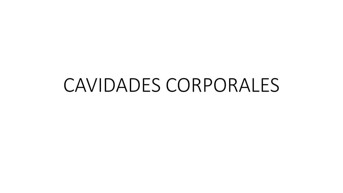 Cavidades Corporales