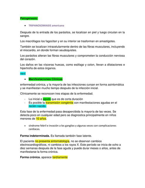 Tripanosomiasis americana y africana y Leishmaniasis 