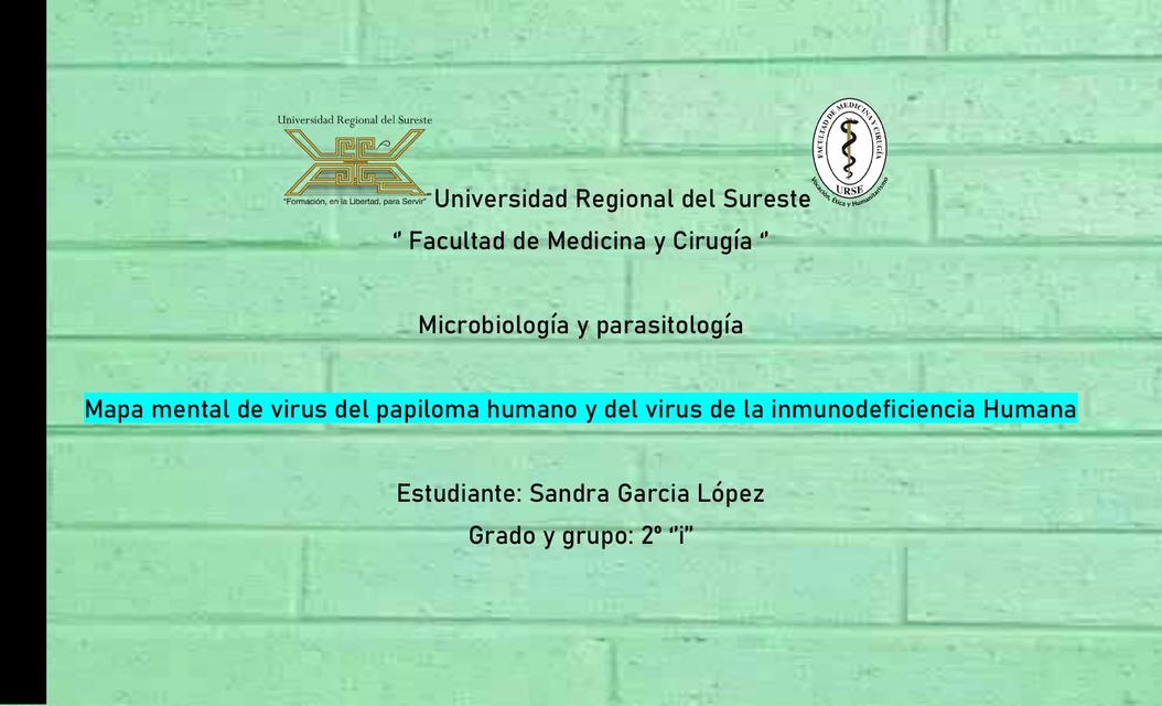 Mapa mental de virus del papiloma humano y del virus de la inmunodeficiencia Humana 