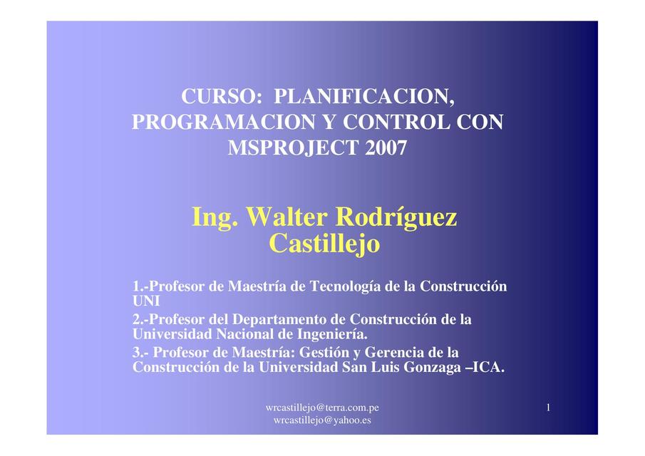 Curso Planificacion Programacion Y Control Con Msproject | Aporte ...