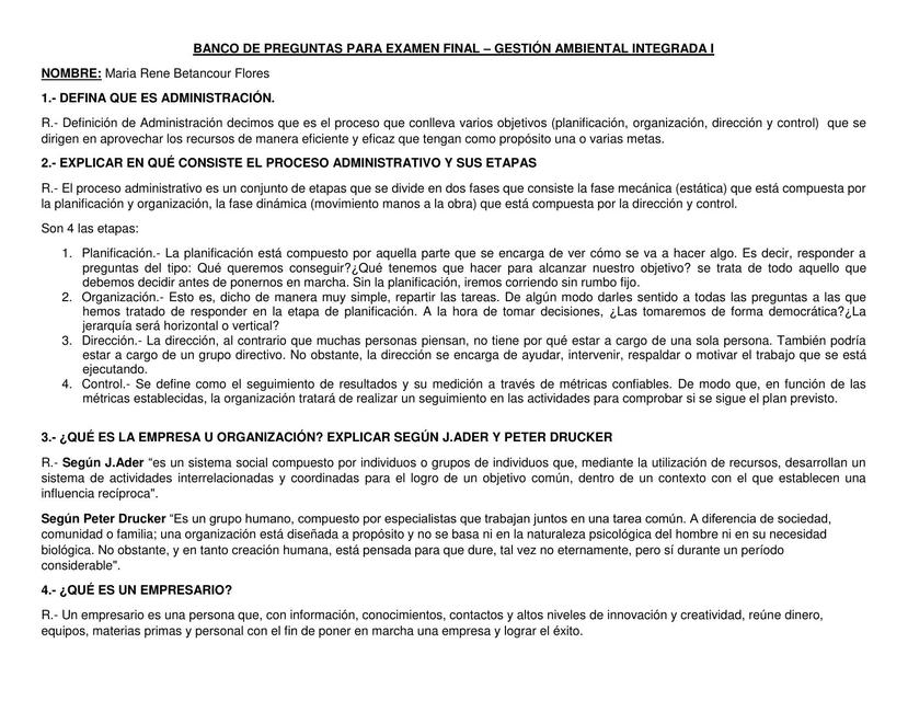 Banco de preguntas de gestión ambiental