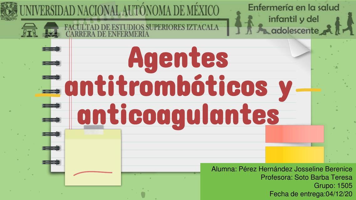 Agentes Anticoagulantes y Antitrombóticos